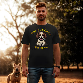 Sorry, ik kan geen hond plannen grappige retro t-shirt