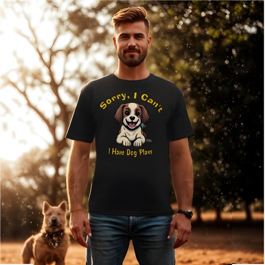 Sorry, ik kan geen hond plannen grappige retro t-shirt