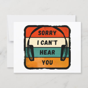 Sorry, ik kan je niet horen - Retro hoofdtelefoon Briefkaart