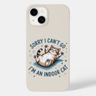 "Sorry, ik kan niet gaan, ik ben een binnenkat" Gr Case-Mate iPhone 14 Hoesje