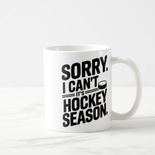 Sorry, ik kan niet. Het is ijshockeyseizoen, ijsho Koffiemok