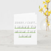 Sorry, ik kan niet, ik moet het gazon maaien Grapp Kaart (Gele Bloem)