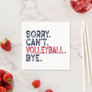 Sorry, ik kan niet volleyballen, grappig servet