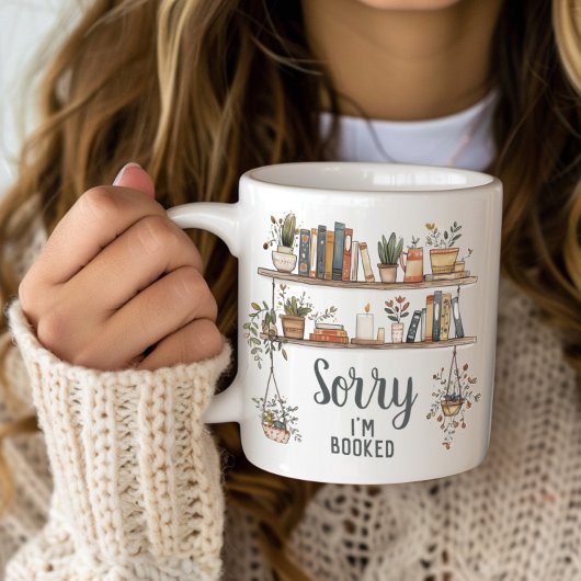 Sorry I'm Booked Book Lover Grote Koffiekop