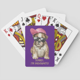 SORRY I'M INDOGNITO (English Bulldog) cute dog pup Pokerkaarten