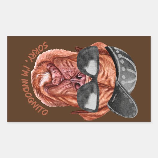 SORRY I'M INDOGNITO (Franse Mastiff) grappige hond Rechthoekige Sticker (Voorkant)