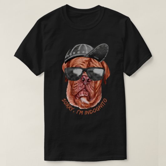 SORRY I'M INDOGNITO (Franse Mastiff) grappige hond T-shirt (Design voorkant)