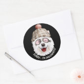 SORRY I'M INDOGNITO (Japanse Spitz) grappige hond Ronde Sticker (Envelop)