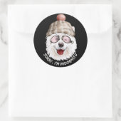 SORRY I'M INDOGNITO (Japanse Spitz) grappige hond Ronde Sticker (Tas)