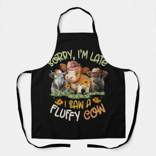 Sorry Im Laat zag ik een pluizige Koe Highland Koe Schort