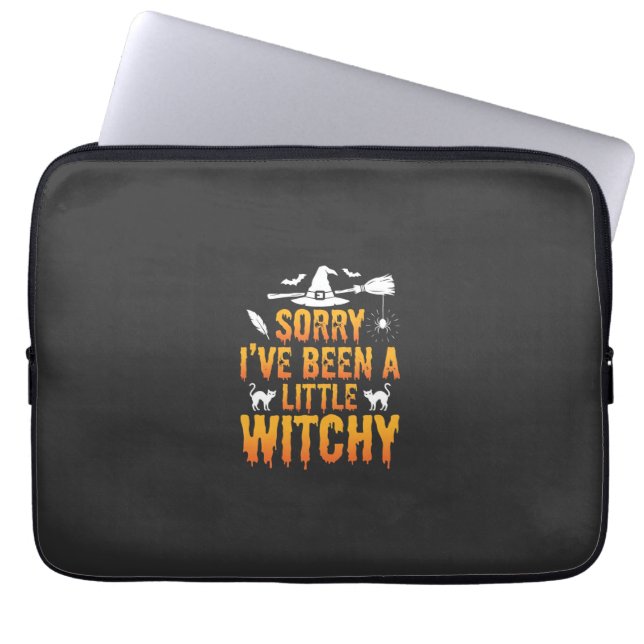 Sorry I've Been A Little Witchy Halloween Laptop Sleeve (Voorkant)