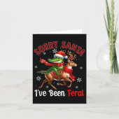 Sorry I've Been Feral Kerstmis Kerstman Alligator  Kaart (Voorkant)