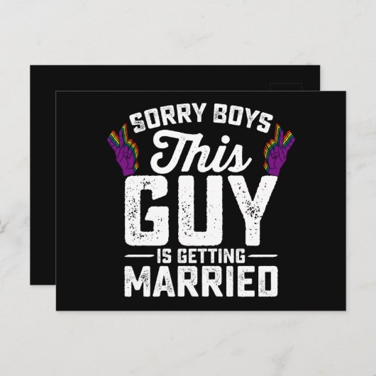 Sorry jongens, deze man gaat homo trouwen briefkaart (Voorkant / Achterkant)