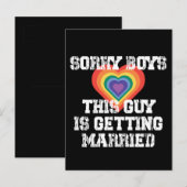 Sorry jongens, deze man gaat homo trouwen uitnodiging briefkaart (Voorkant / Achterkant)