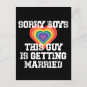 Sorry jongens, deze man gaat homo trouwen uitnodiging briefkaart (Voorkant)