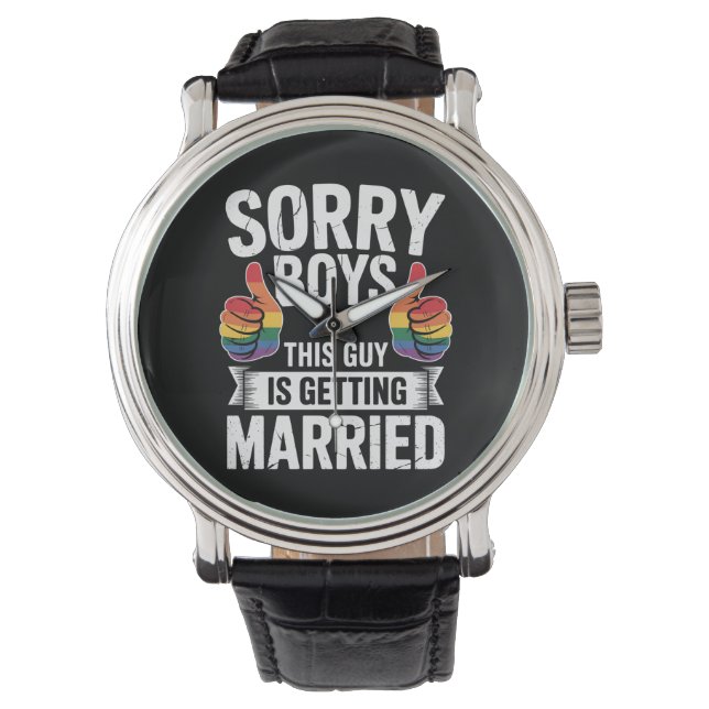 Sorry jongens, deze man gaat trouwen met LGBTQ Pri Horloge (Voorkant)