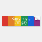 Sorry jongens I'm homo Bumpersticker (Voorkant)
