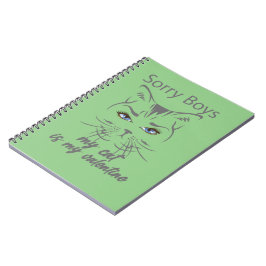 sorry jongens mijn kat is mijn valentijn notitieboek