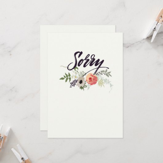 Sorry kaart (Voorkant / Achterkant in situ)