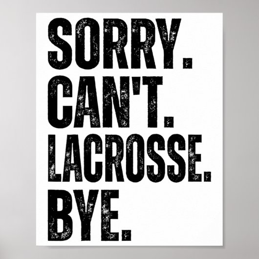 Sorry kan Lacrosse niet vaarwel zeggen Poster (Voorkant)