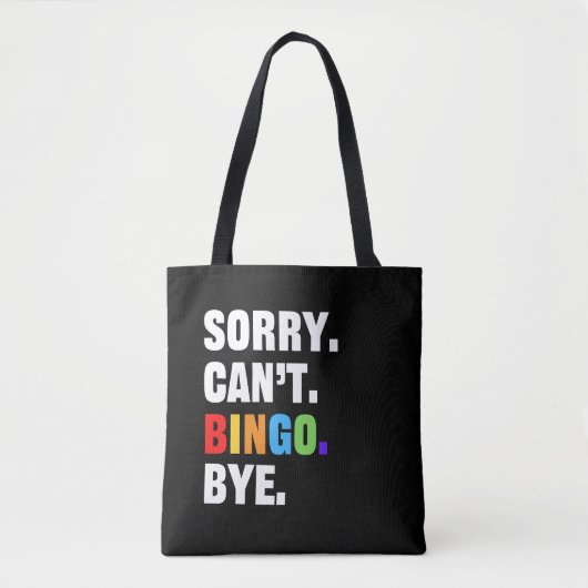 Sorry kan niet BINGO bye - grappige bingo Tote Bag (Voorkant)