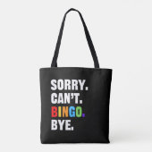 Sorry kan niet BINGO bye - grappige bingo Tote Bag (Achterkant)