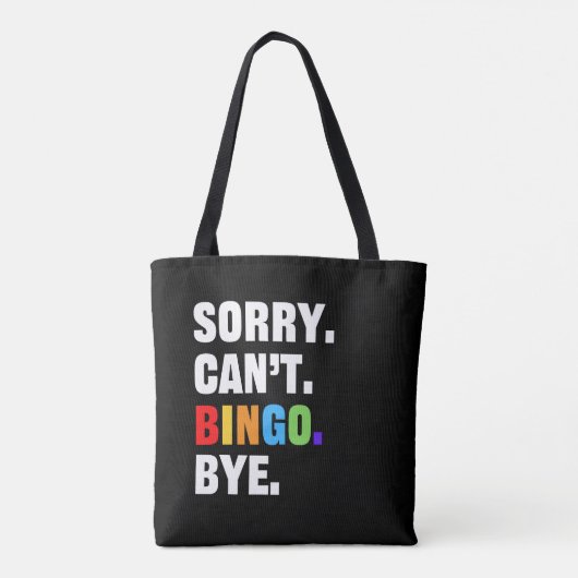 Sorry kan niet BINGO bye - grappige bingo Tote Bag (Achterkant)