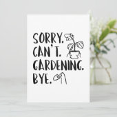 Sorry. Kan niet. Gardening. Dag. Bedankkaart (Staand voorkant)