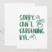 Sorry. Kan niet. Gardening. Dag. Bedankkaart (Voorkant / Achterkant)