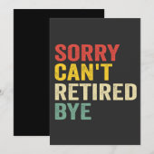 Sorry kan niet gepensioneerd bye grappig retro pen kaart (Voorkant / Achterkant)