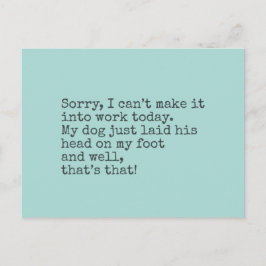 Sorry, kan niet het vandaag maken briefkaart