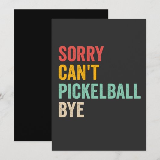 Sorry kan niet pickeball bye grappig  retro feestdagenkaart (Voorkant / Achterkant)