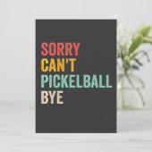Sorry kan niet pickeball bye grappig retro feestdagenkaart (Staand voorkant)