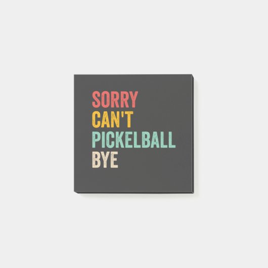Sorry kan niet pickeball bye grappig retro post-it® notes (Voorkant)