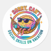 Sorry kan niet... ronde sticker (Voorkant)