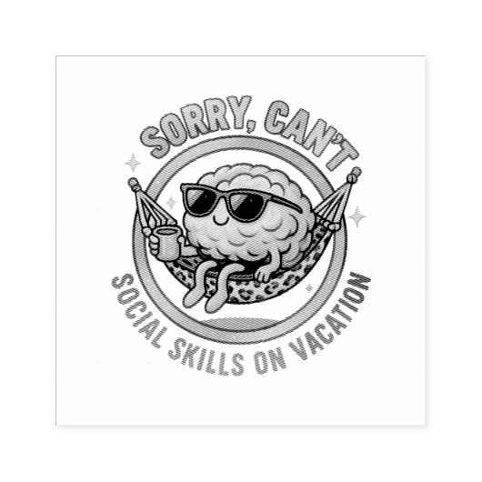 Sorry kan niet... rubberstempel (Afrduk)