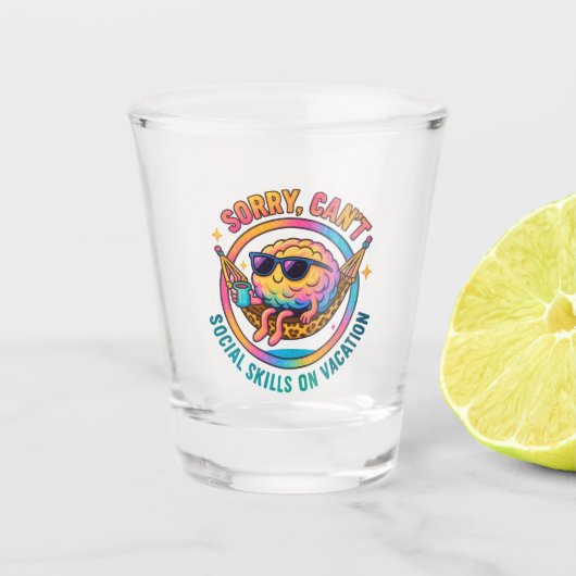 Sorry kan niet... shot glas (Voorkant)