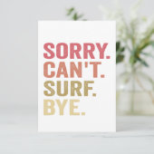 Sorry kan niet surfen tot ziens Funny Surfers Surf Bedankkaart (Staand voorkant)