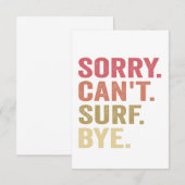 Sorry kan niet surfen tot ziens Funny Surfers Surf Bedankkaart (Voorkant / Achterkant)