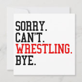 Sorry kan niet worstelen bye worstelaar feestdagenkaart (Voorkant)