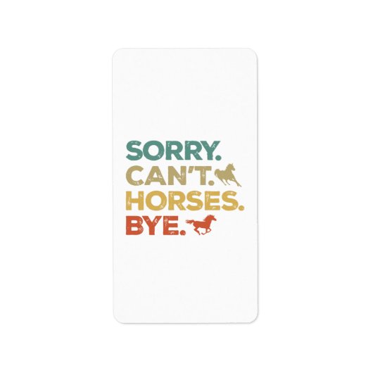 Sorry Kan Paard Dag Etiket (Voorkant)