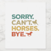 Sorry Kan Paard Dag Wijn Etiket (Enkel label)