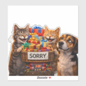 Sorry, kat en hond sticker cute vinyl decal ap (Vel)