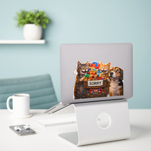 Sorry, kat en hond sticker cute vinyl decal ap