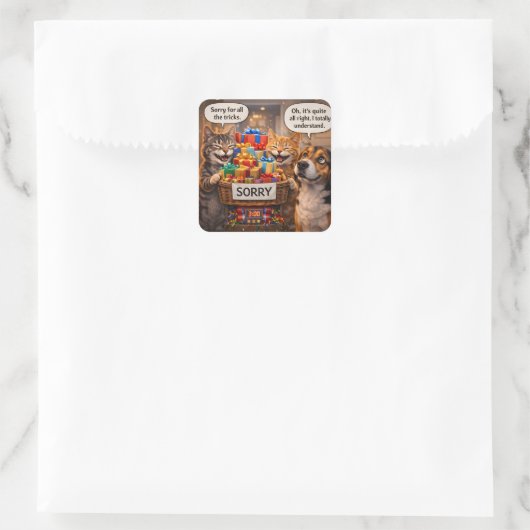Sorry, kat stickers cute envelop, zegels en een (Tas)