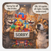 Sorry, kat stickers cute envelop, zegels en een (Voorkant)