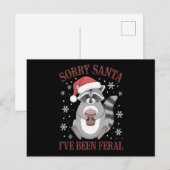 Sorry kerstman, ik ben een wilde kerstwasbeer gewe feestdagenkaart (Voorkant / Achterkant)