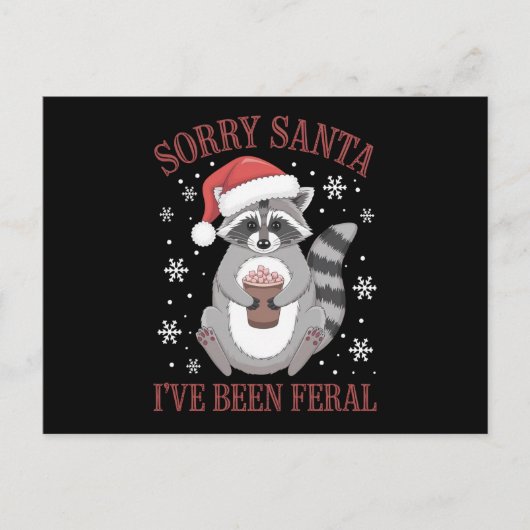 Sorry kerstman, ik ben een wilde kerstwasbeer gewe feestdagenkaart (Voorkant)