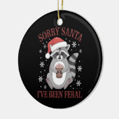 Sorry kerstman, ik ben een wilde kerstwasbeer gewe keramisch ornament (Links)