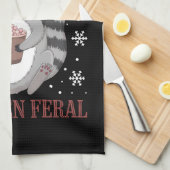 Sorry kerstman, ik ben een wilde kerstwasbeer gewe theedoek (Quarter Fold)